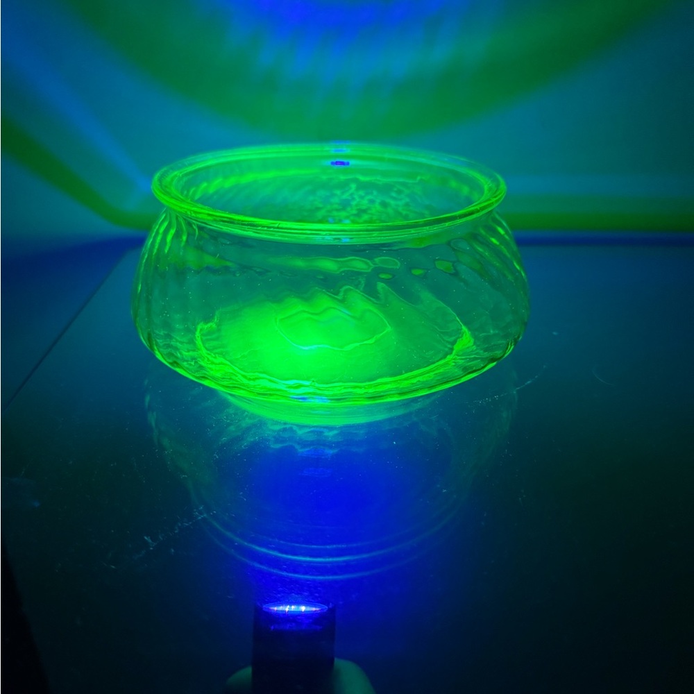 Glowing Green Glass Bowl